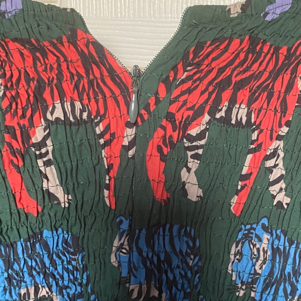 Oliphant Green Tiger Print Dress - Picture 5 of 7